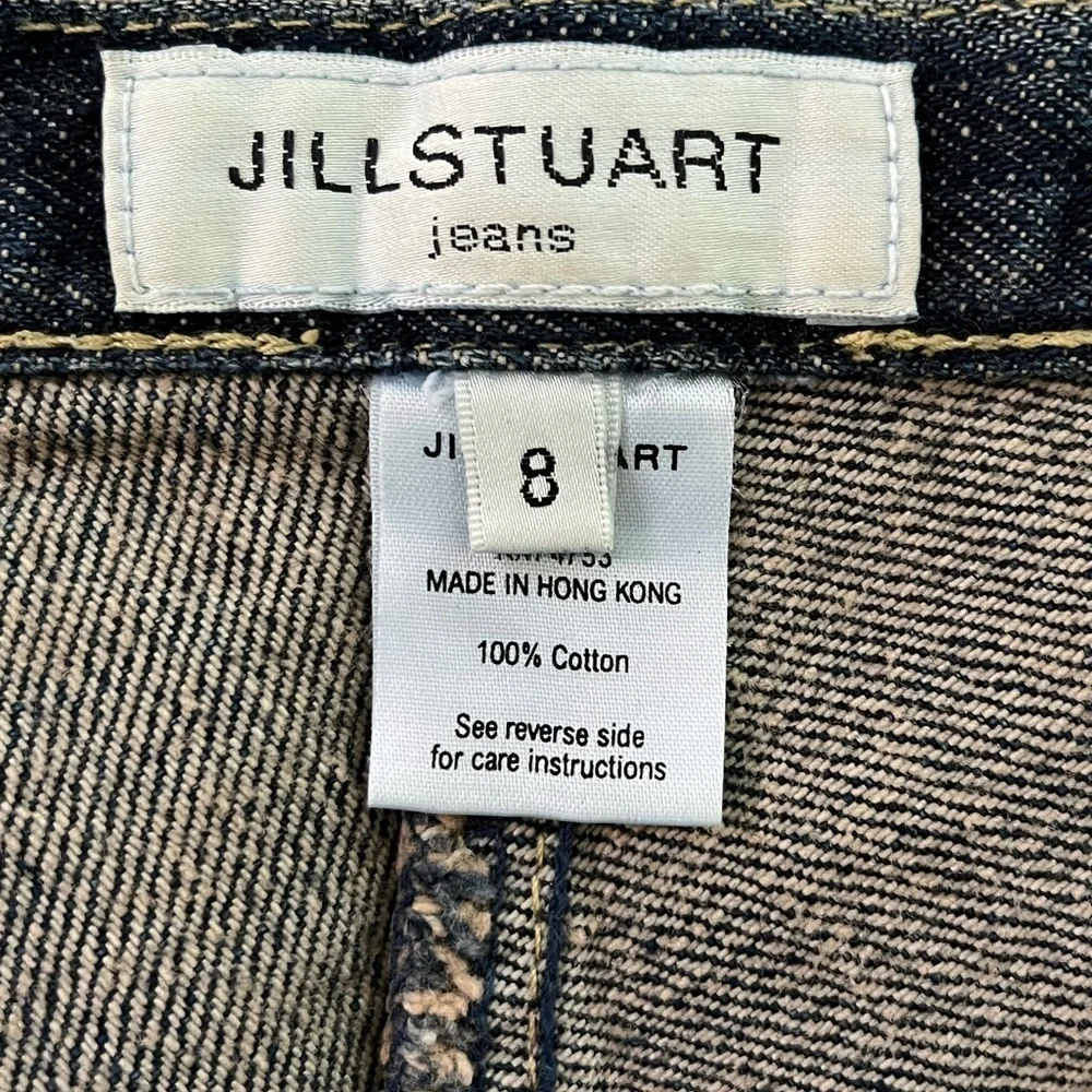 Jill Stuart Denim Jean Skirt Pencil Cowgirl Rodeo Western Distressed Size 8 Y2K